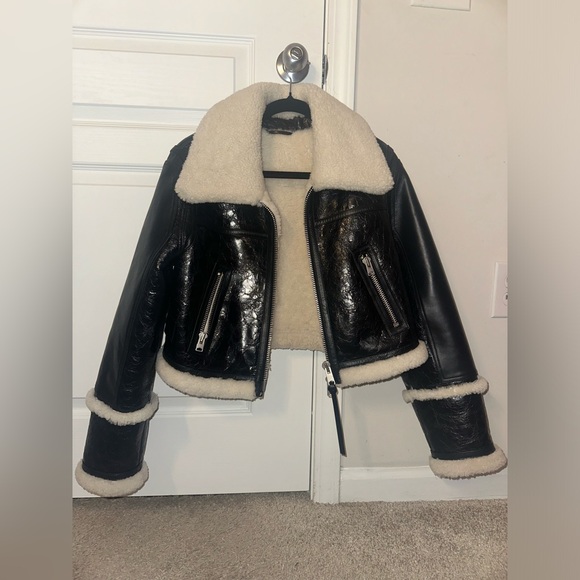 All Saints Shearling Jacket medium - Picture 1 of 12